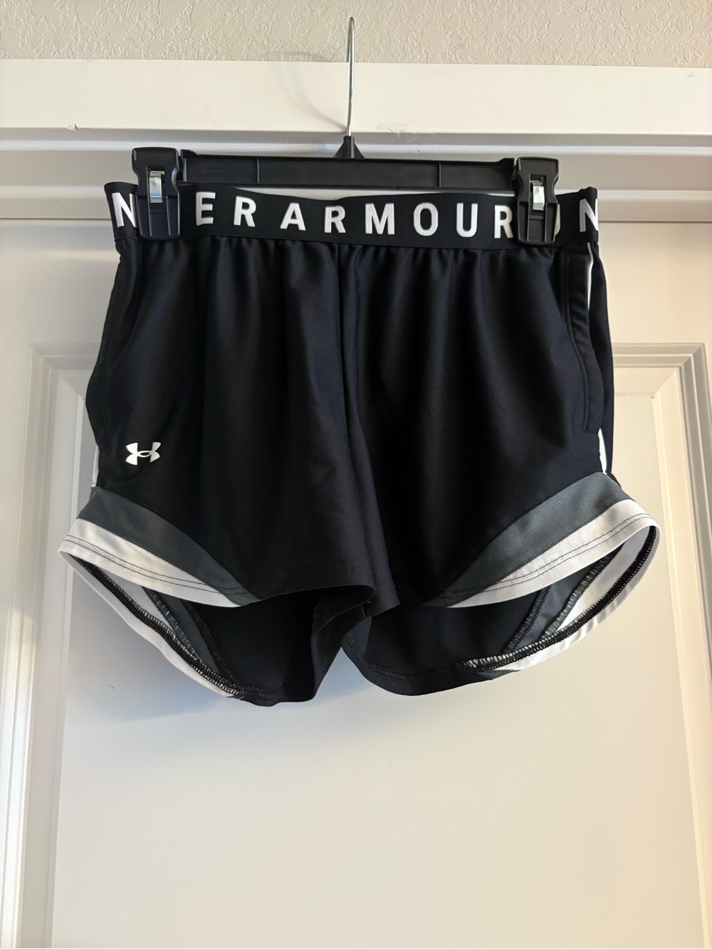 Under Armour Black Women’s Running Shorts with White Trim